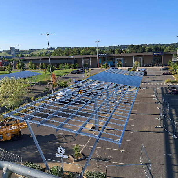 Construction ombrière de parking en charente maritime